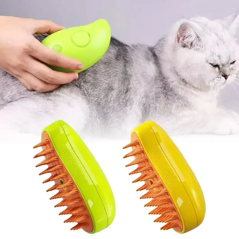 Escova de Vapor para Gatos 3 em 1 Spray Elétrico Escovas tira Pelo